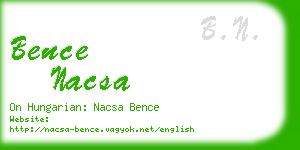 bence nacsa business card